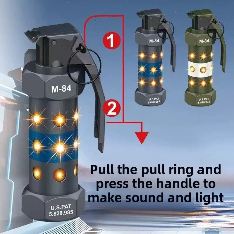 Outdoor Camping Games - โมเดลระเบิดจำลอง Tactical M84 พร้อมไฟ LED กระพริบสำหรับเอาตัวรอด