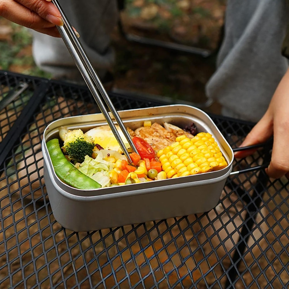Outdoor Camping Cooking Set - ชุดอุปกรณ์บนโต๊ะอาหารน้ำหนักเบา ชุดเครื่องครัวสำหรับตั้งแคมป์ กล่องอาหารกลางวัน หม้อหุงต้ม อุปกรณ์ปิกนิก ชุดช้อนส้อมกลางแจ้ง