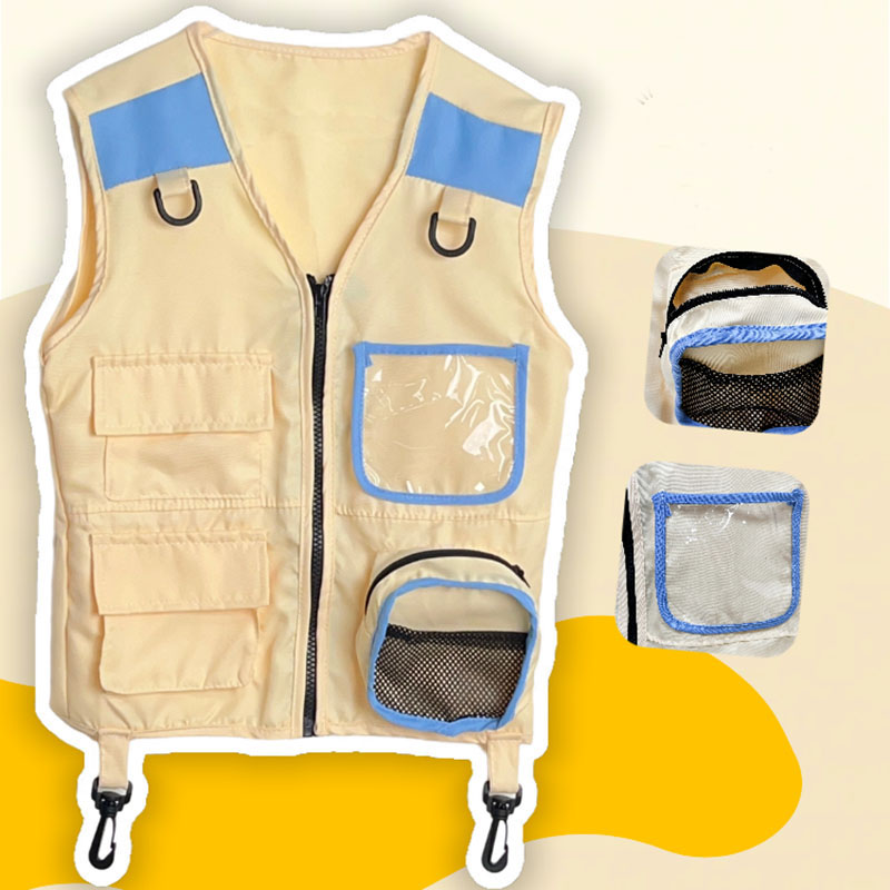 Outdoor Camping Kids Activities - เสื้อกั๊กนักสำรวจสำหรับเด็กคอสเพลย์ชุดแขนกุดขึ้นแคมป์ปิ้งป่าสำหรับเด็กหญิงเด็กชายตั้งแคมป์การผจญภัยกลางแจ้งของขวัญสำหรับเด็ก