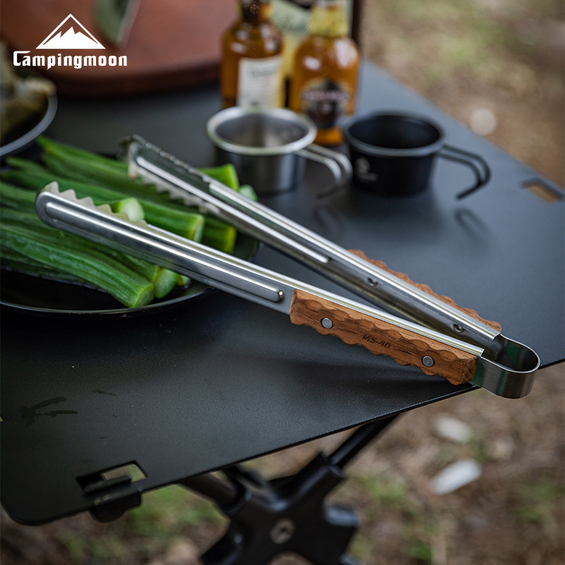 Outdoor Camping Essentials - Outdoor Camping เครื่องครัวเครื่องครัวเสิร์ฟแหนบบาร์บีคิวคลิป Clamps Bbq แหนบอาหารสแตนเลส