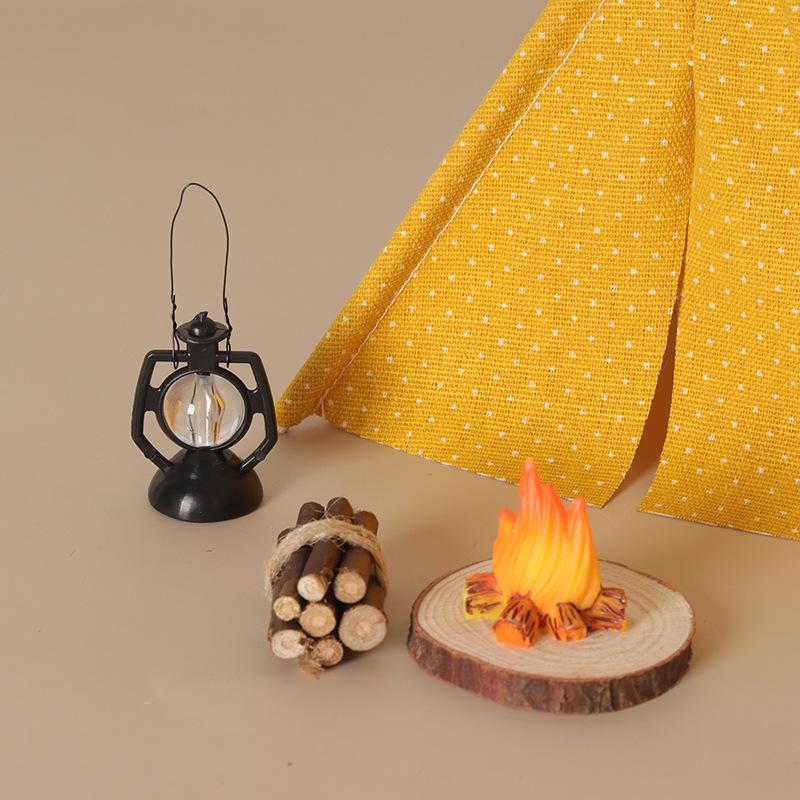 Outdoor Camping Games - เต็นท์จำลองขนาด 1:12 สำหรับตกแต่ง โมเดลเต็นท์แคมป์ปิ้ง ของตกแต่งฉากจำลองกลางแจ้ง อุปกรณ์เสริมฉากจิ๋ว