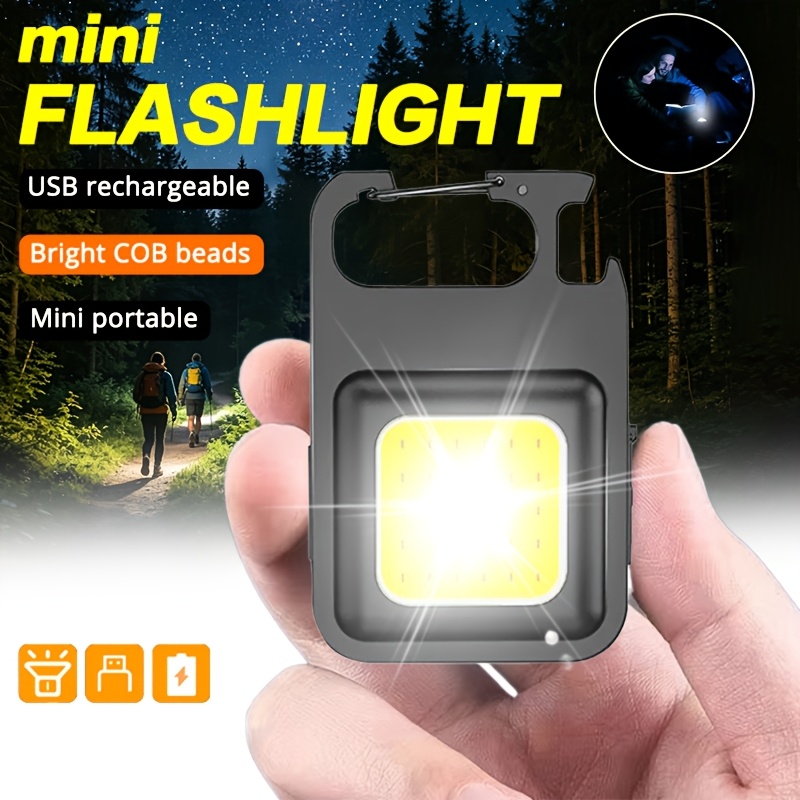 Outdoor Camping Lantern - ไฟฉายพกพาแบบพวงกุญแจ มินิอเนกประสงค์ ไฟฉายแคมป์ปิ้ง ชาร์จ USB ได้
