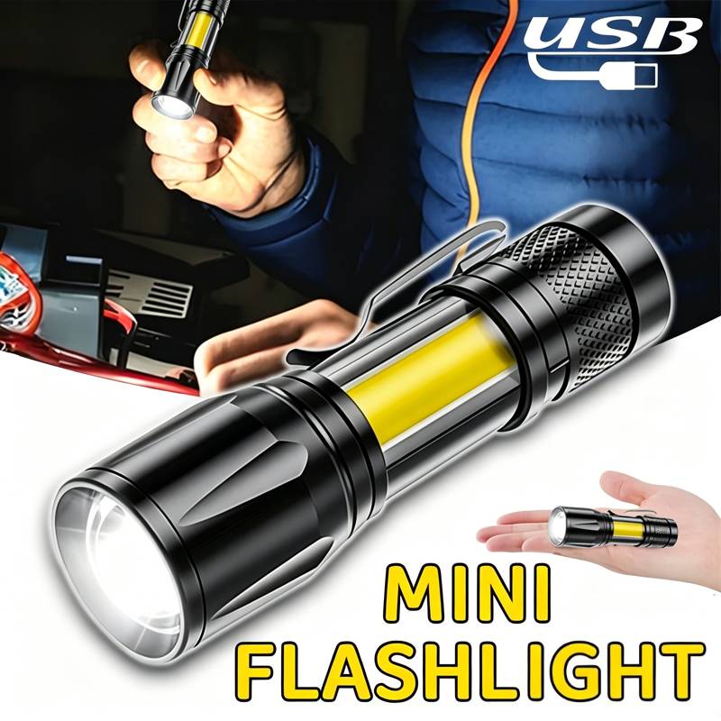 Outdoor Camping Lantern - ไฟฉาย LED ขนาดเล็ก COB ไฟส่องสว่างแบบพกพา ไฟฉายทำงานแบบชาร์จ