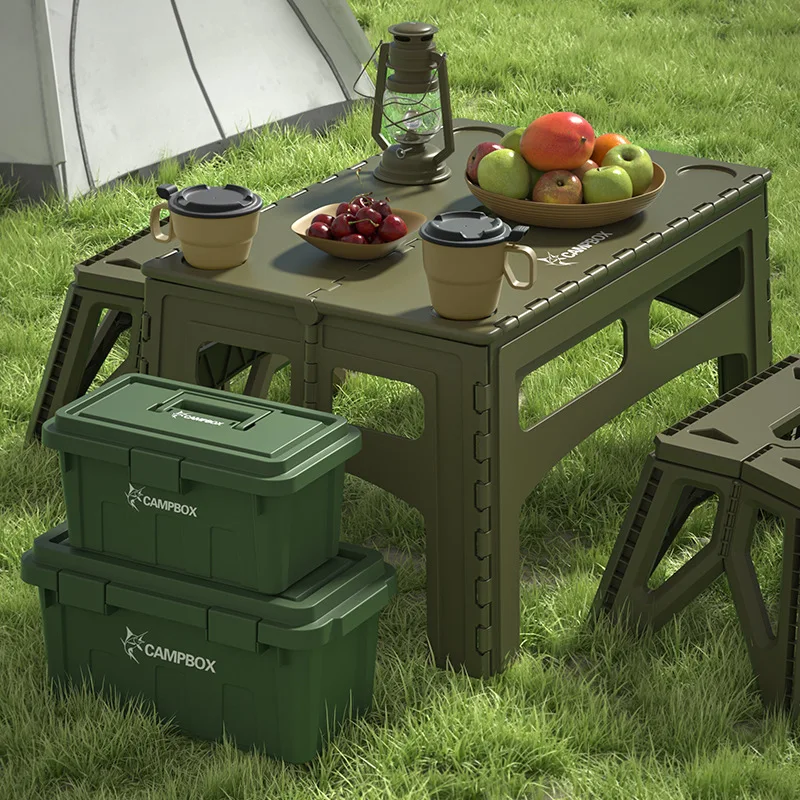 Outdoor Camping Exhibition - พับแบบพกพากลางแจ้งขยายพลาสติก Camping ตาราง Simple Daily Necessities