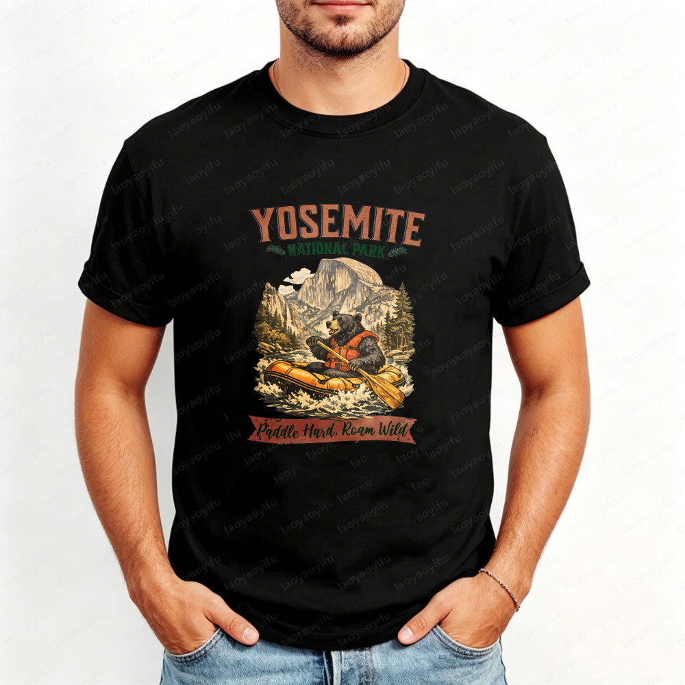 Outdoor Camping Yosemite - อุทยานแห่งชาติโยเซมิตี ฮาล์ฟโดม ซันเซ็ท คอมพาส เรโทร กราฟฟิก