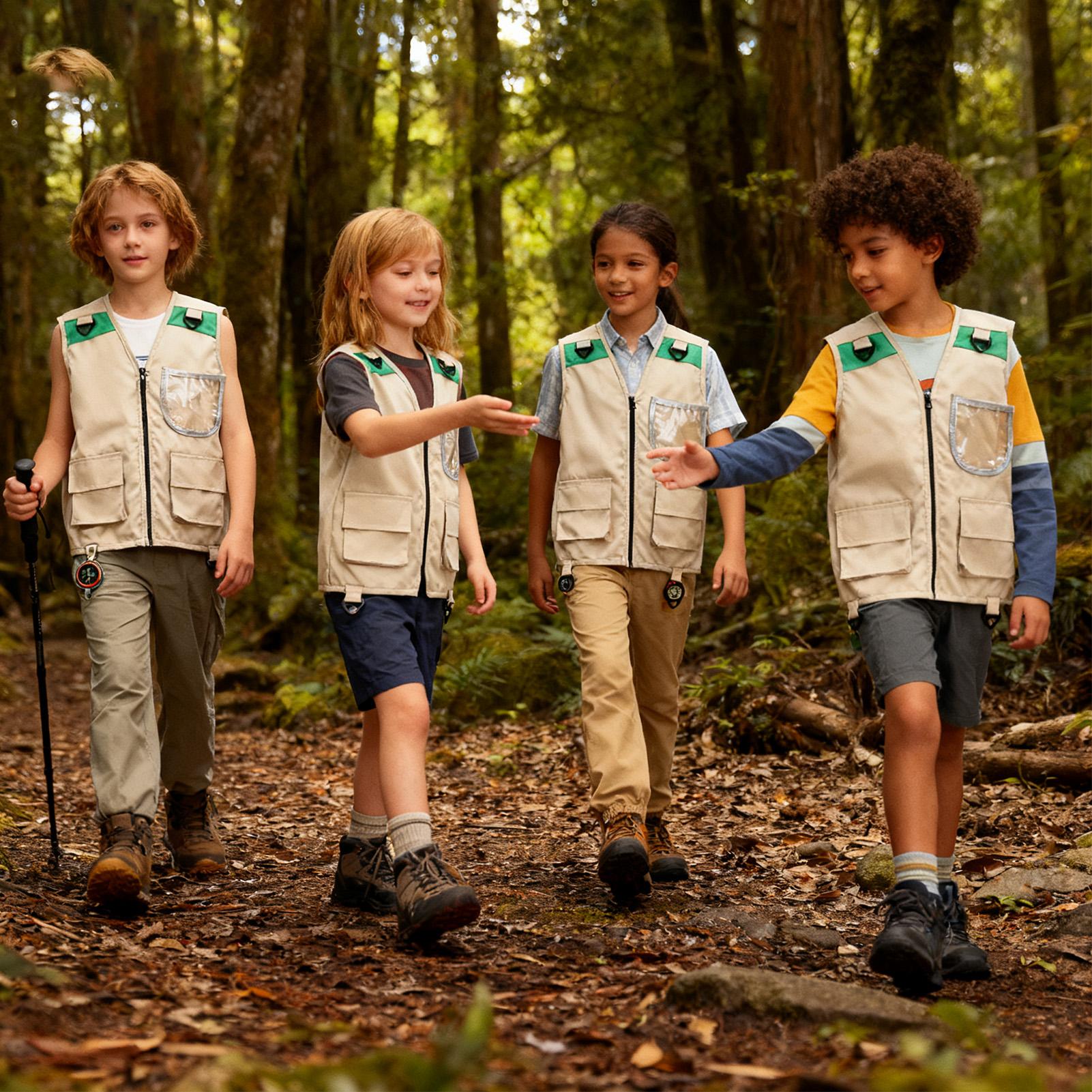 Outdoor Camping Kids Activities - เสื้อกั๊กเด็กแบบไม่มีแขน สำหรับสวมใส่เล่นบทบาทสมมติ กิจกรรมกลางแจ้ง เช่น ตั้งแคมป์ เดินป่า