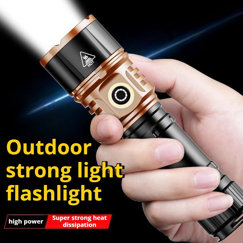 Outdoor Camping Lantern - ไฟฉาย LED พลังงานสูง แสงสว่างแรง ชาร์จแบบ Type-C
