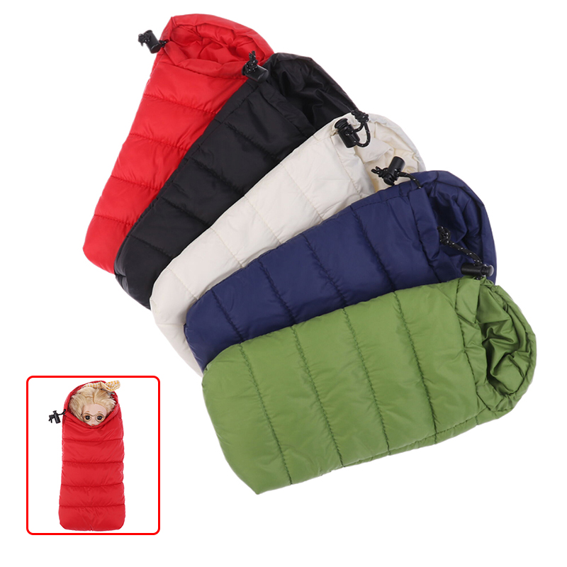 Outdoor Camping Sleeping Bag - 1 ชิ้นตุ๊กตาจําลองถุงนอนตุ๊กตาเฟอร์นิเจอร์ห้องนอนของเล่นตุ๊กตากลางแจ้ง Camping ฉากอุปกรณ์ตกแต่ง