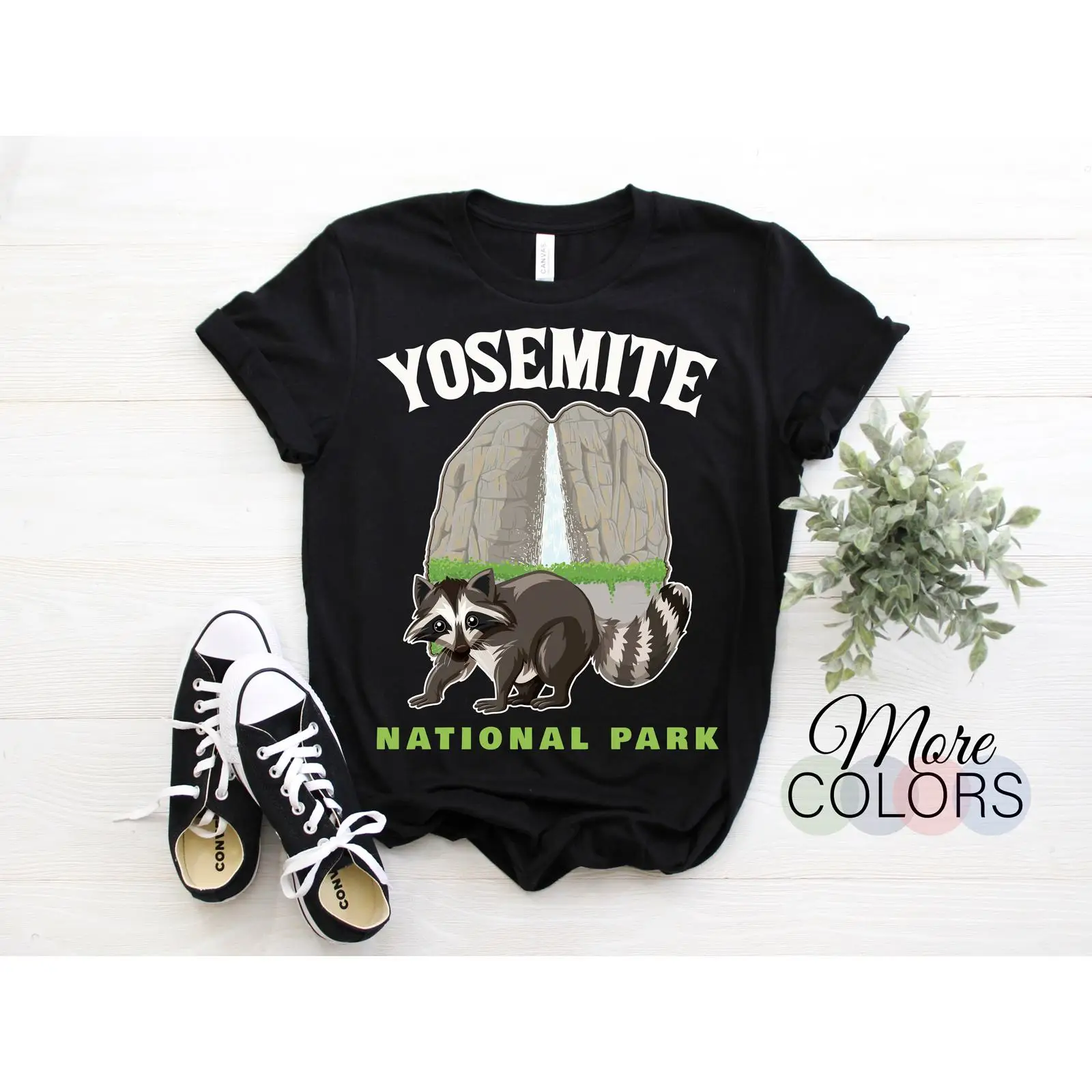 เสื้อยืดลายแรคคูนแห่งอุทยานแห่ - Outdoor Camping Yosemite บทวิจารณ์และราคา