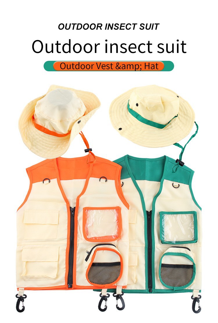 2 ชิ้น ชุดเสื้อกั๊กและหมวกสำหร - Outdoor Camping Kids Activities บทวิจารณ์และราคา