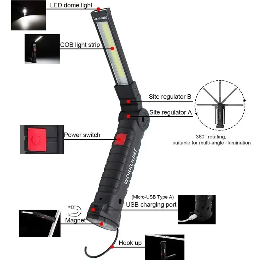ไฟฉาย LED แบบพกพาพร้อมตะขอแม่เ - Outdoor Camping Lantern บทวิจารณ์และราคา
