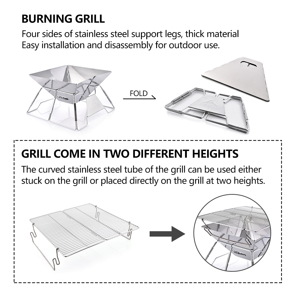 Widesea Windproof ไม้-Burning  - Outdoor Camping Cooking Set บทวิจารณ์และราคา