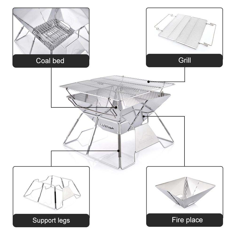 Widesea Windproof ไม้-Burning  - Outdoor Camping Cooking Set บทวิจารณ์และราคา