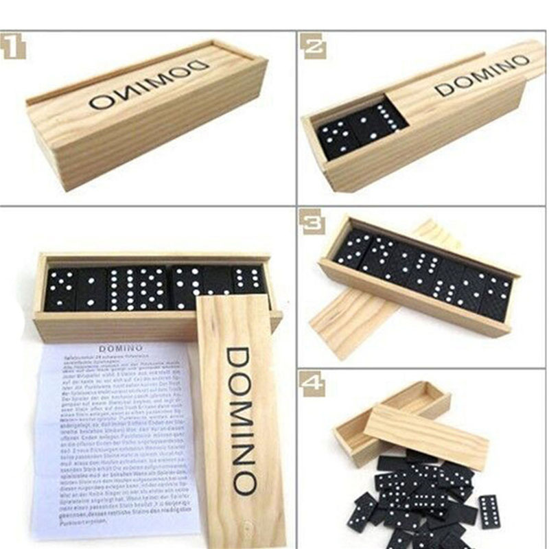 28 ชิ้น/เซ็ตเกมกระดานโดมิโนไม้ - Outdoor Camping Games บทวิจารณ์และราคา