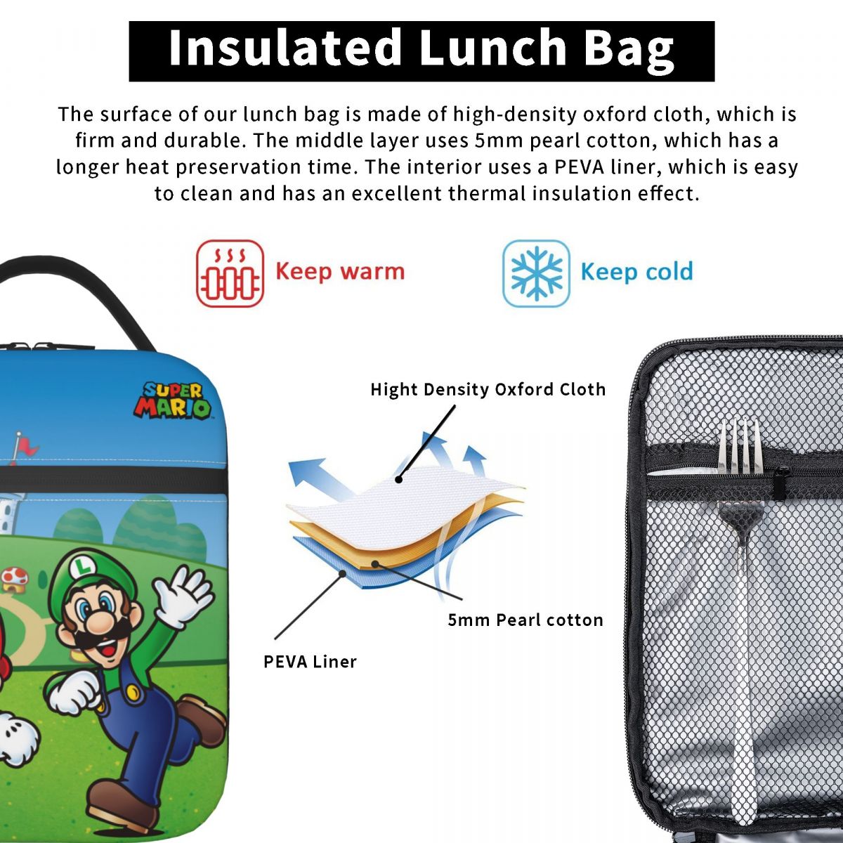 กระเป๋าใส่อาหารกลางวันแบบมีฉนว - Outdoor Camping Games บทวิจารณ์และราคา