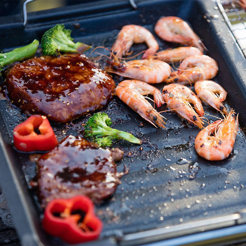 กระทะย่างทรงสี่เหลี่ยมหนาสำหรั - Outdoor Camping Cooking Set บทวิจารณ์และราคา