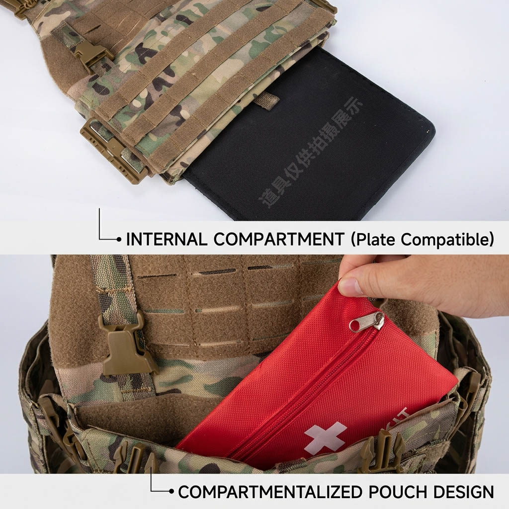 เสื้อกั๊กฝึกซ้อมลายพราง อุปกรณ - Outdoor Camping Games บทวิจารณ์และราคา