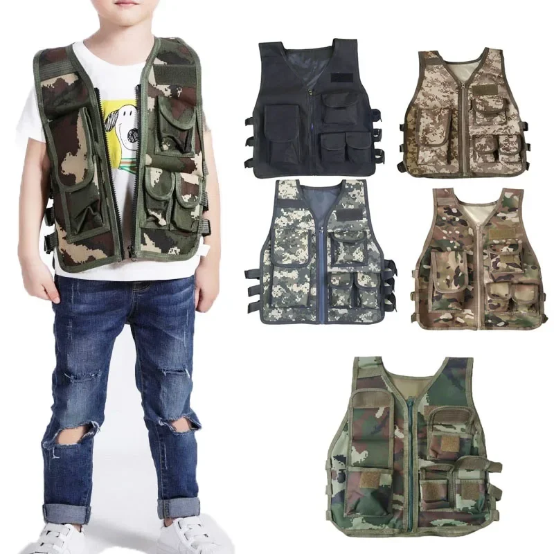 เสื้อกั๊กยุทธวิธีสำหรับเด็ก แฟ - Outdoor Camping Kids Activities บทวิจารณ์และราคา
